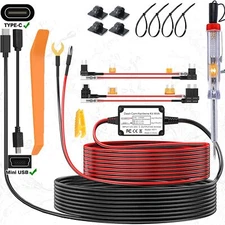 Dash Cam Hardwire Kit, USB Type-C Dashcam Power Charger Cable Dash Camera Har...