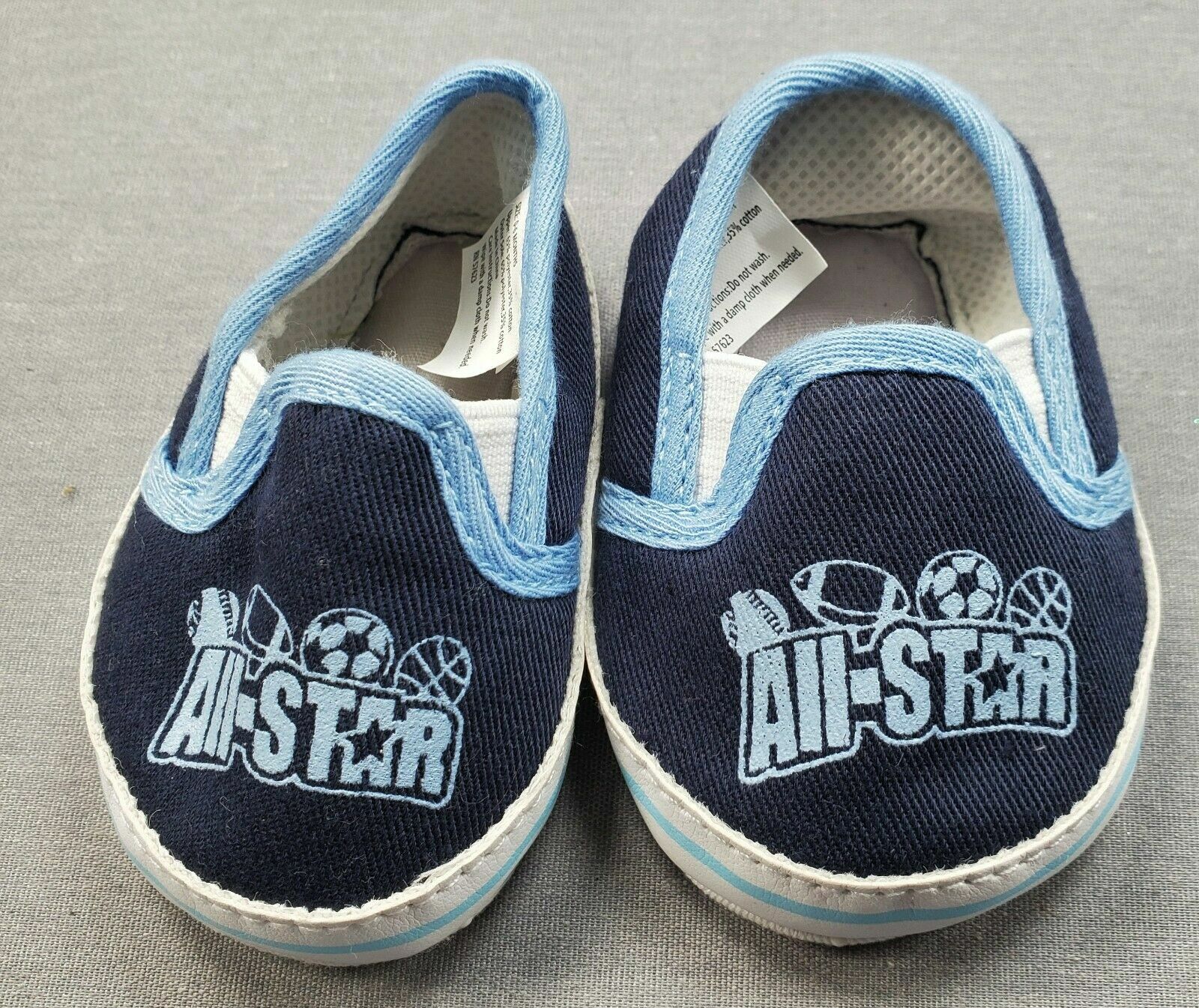 Baby Boy Blue All Star Size 0-6 Months Slip On Shoes