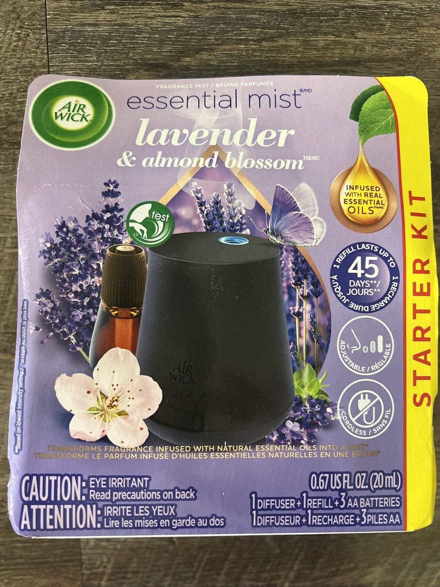 Air Wick Essential Mist Starter Kit Diffuser + Refill, Lavender & Almond Blossom