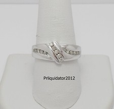 1/4CT MENS NATURAL DIAMOND WEDDING BAND BRIDAL RING 10K WHITE GOLD