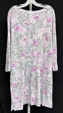 Miss Elaine Sz 3X Woman Nightgown Knee length Pink Roses Floral Cottagecore