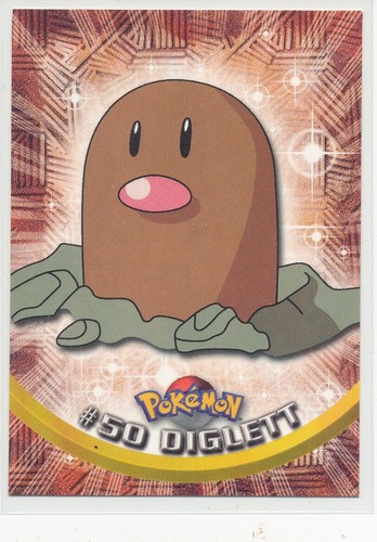 1999 Topps Pokemon #50 Diglett TV Animation Edition Blue Logo