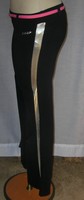 $79 Bebe 10p Stretch Waist 28-32 Black Silver Metallic Stripe Belted Pant $79 Bebe 10p Stretch Waist 28-32 Black Silver Metallic Stripe Belted Pant