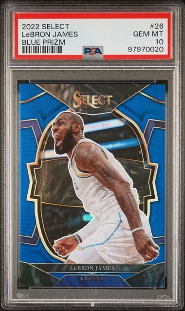 2022 Panini Select #26 LeBron James - Blue Prizm PSA 10
