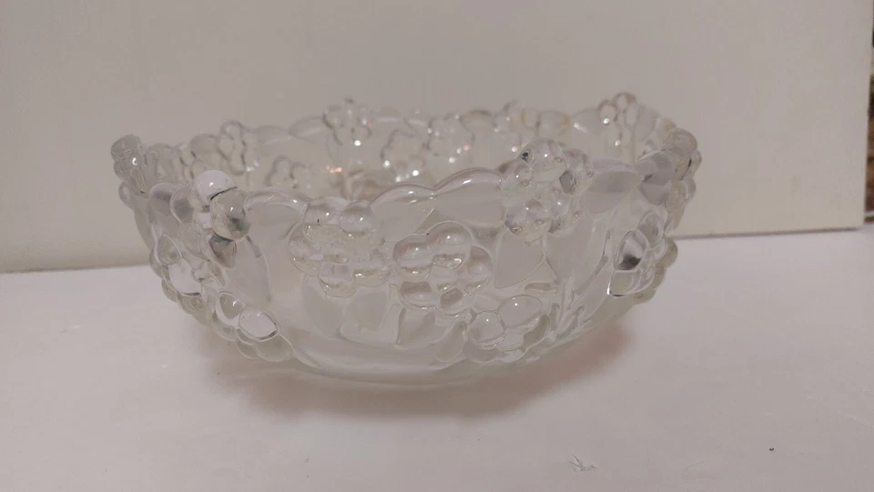 De colección Mikasa Cristal Carmen Cuenco de Cristal y Plato de Pastel 3D Flores Patrones Hojas Foto 4 de 4