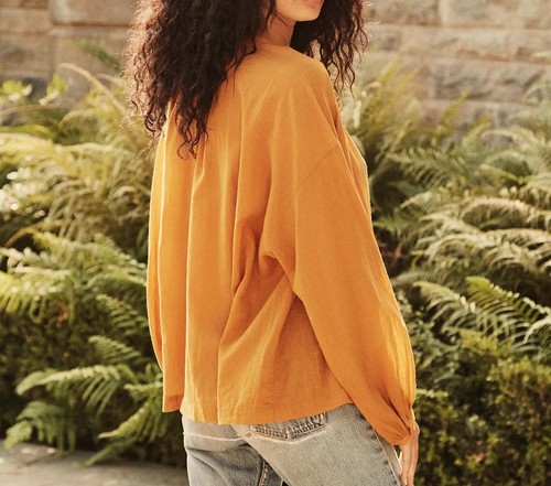 Doen Jane Top in Rehkitz Gr. XS orange gelb Bluse Boho - Bild 12 von 15