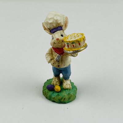 Cottontail Lane Baker Bunny Holding Cake Figurine Easter Midwest of Cannon Falls