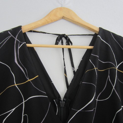City Chic Jumpsuit Womens Plus Medium 18 Black White Yellow Geometric Wide Leg - Picture 2 of 20