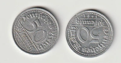 2 x 50 Pfennig von 1921 - Bild 1 von 2