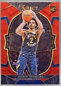Andrew Nembhard 2022-23 Panini Select Concourse Asia Red Wave Prizm RC #77