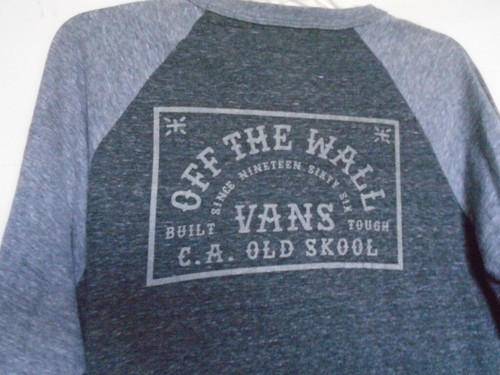 Vans Men Size Large 3/4 Raglan Shirt Gray Graphic Print - Picture 4 of 7