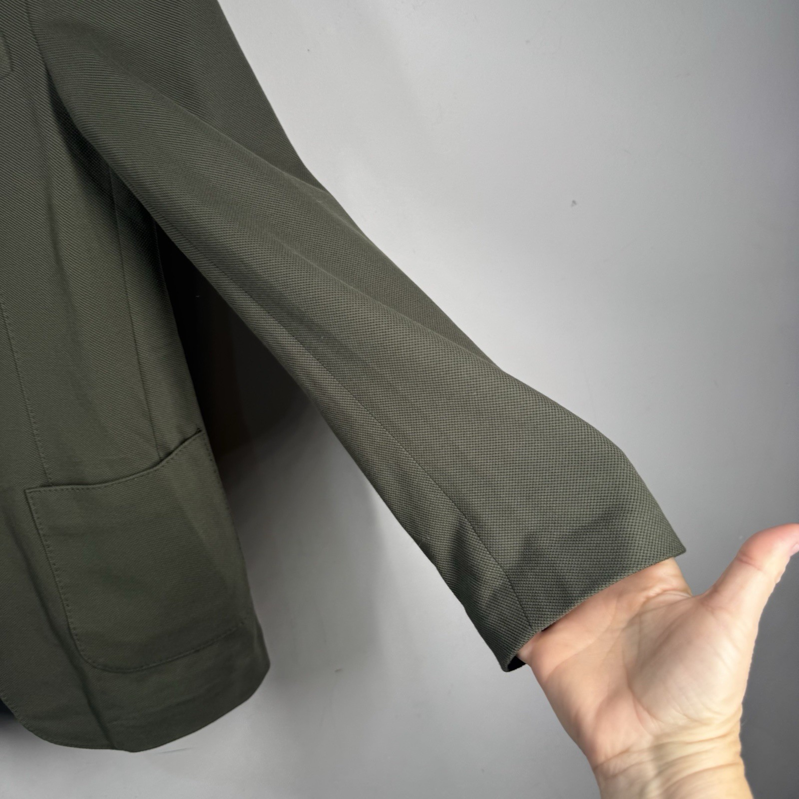 Quince Men Cotton Pique Knit Blazer Outerwear Sz Small New Olive Green