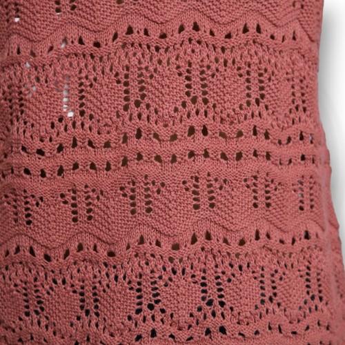 Jessica Simpson Adjustable Cinch Front Crochet Tank Top Rose Pink Size M - Picture 6 of 10