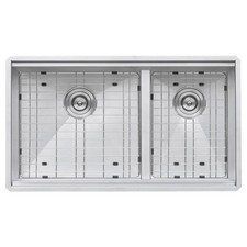 Ruvati 33-inch Ledge 60/40 Undermount 16 Gauge Kitchen Sink - RVH8356 137168