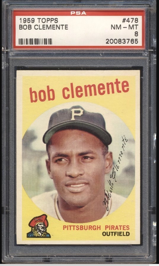 1959 Topps Set-Break #478 Roberto Bob Clemente PSA 8 - Nice Centering - Pirates