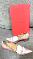 VALENTINO Capretto PINK TWIST Shoes Heels in Box  Orig $525  Size 7