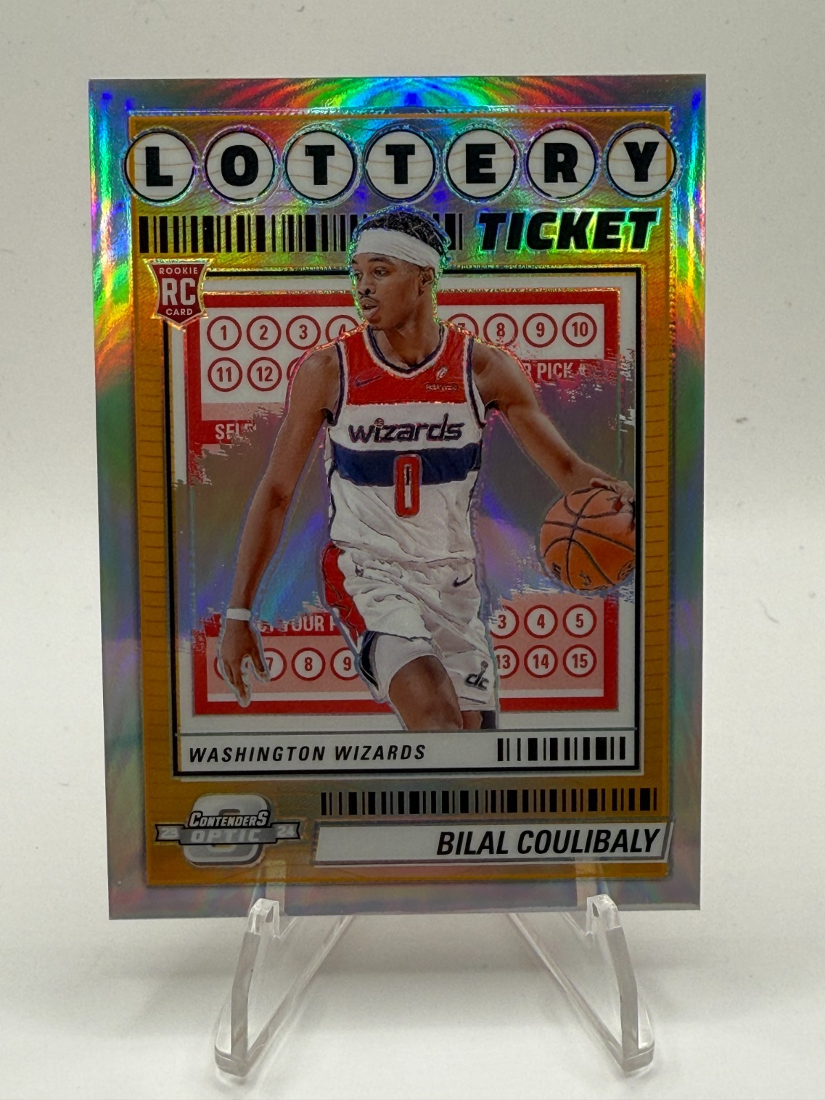 2023-24 Contenders Optic Lottery Ticket #2 Bilal Coulibaly Wizards RC Rookie