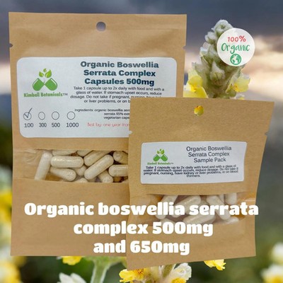 Organic Boswellia Serrata Extract Complex (Indian Frankincense) 65% Boswellic