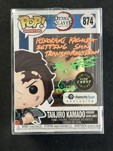 Zach Aguilar Signed Demon Slayer Tanjiro Kamado Funko Pop #874 AUTO Hologram