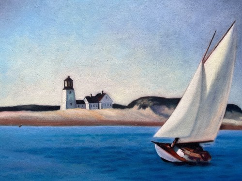 Edward Hopper Oil Painting On Canvas Signed and stamped 20 X 28 inches - Picture 3 of 8