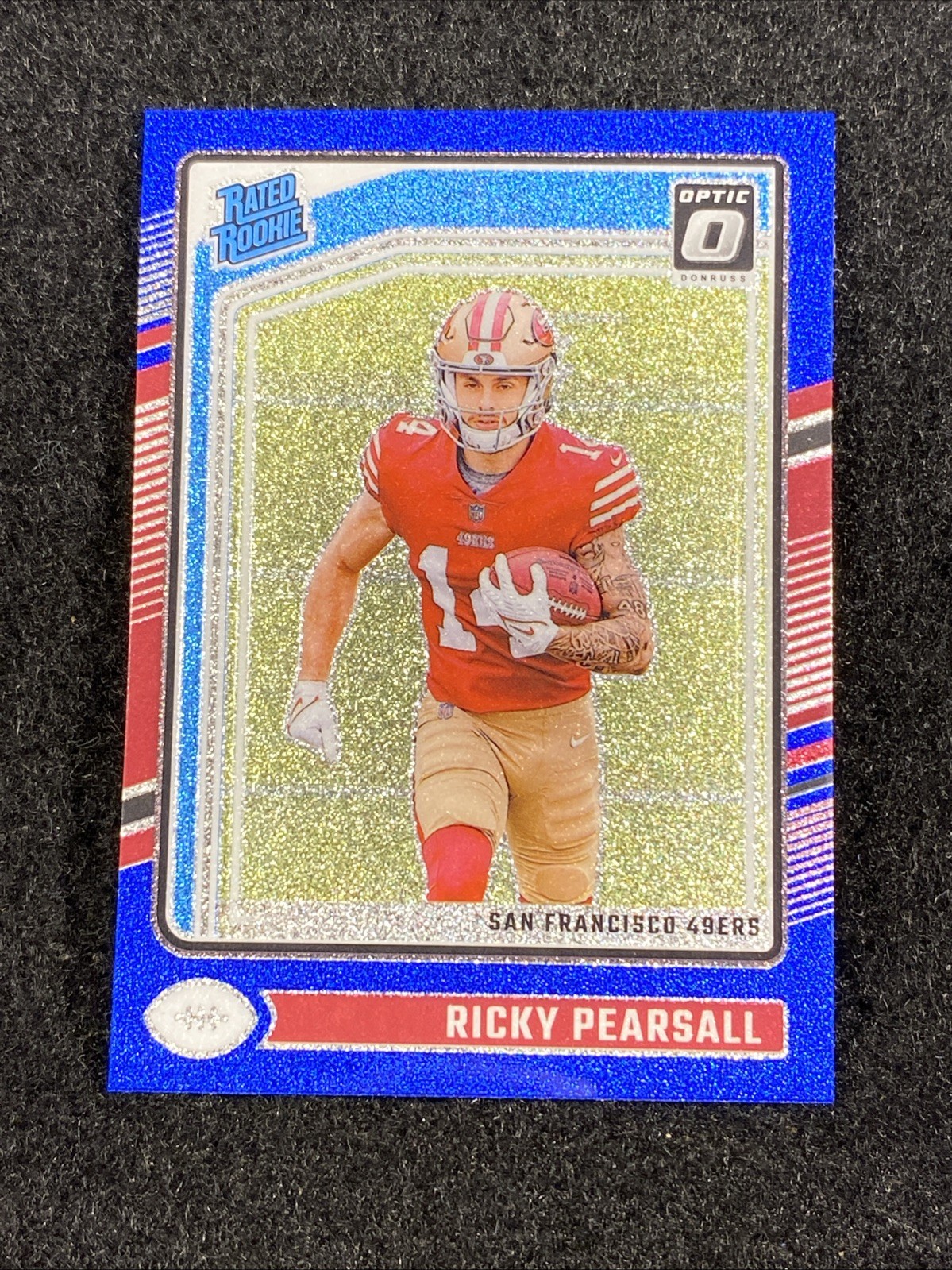 2024 Panini Donruss Optic - Rated Rookie Ricky Pearsall #284 Blue Glitter Prizm