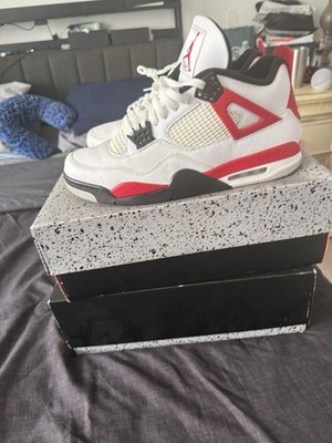 Air Jordan 4 Retro Men's Size 13 White/Fire Red-Black DH6927-161