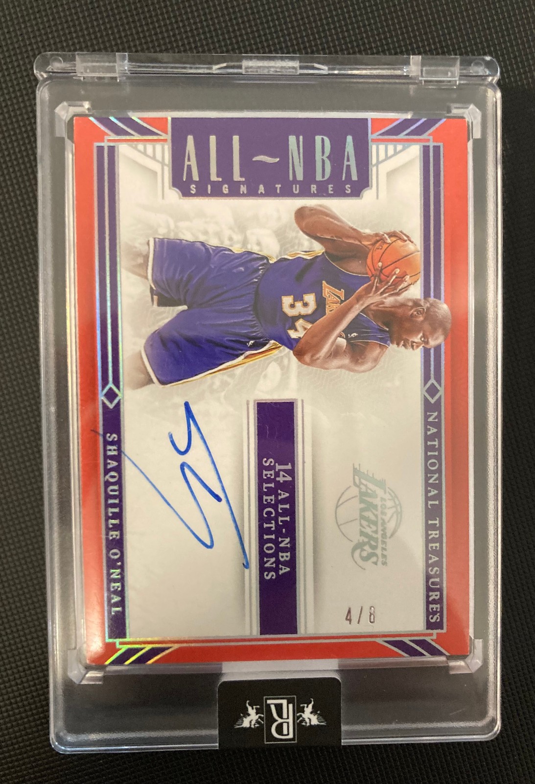 Shaquille O'Neal 2023-24 National Treasures All-Nba Int'l Red Auto /8 #ALL-SON view 1