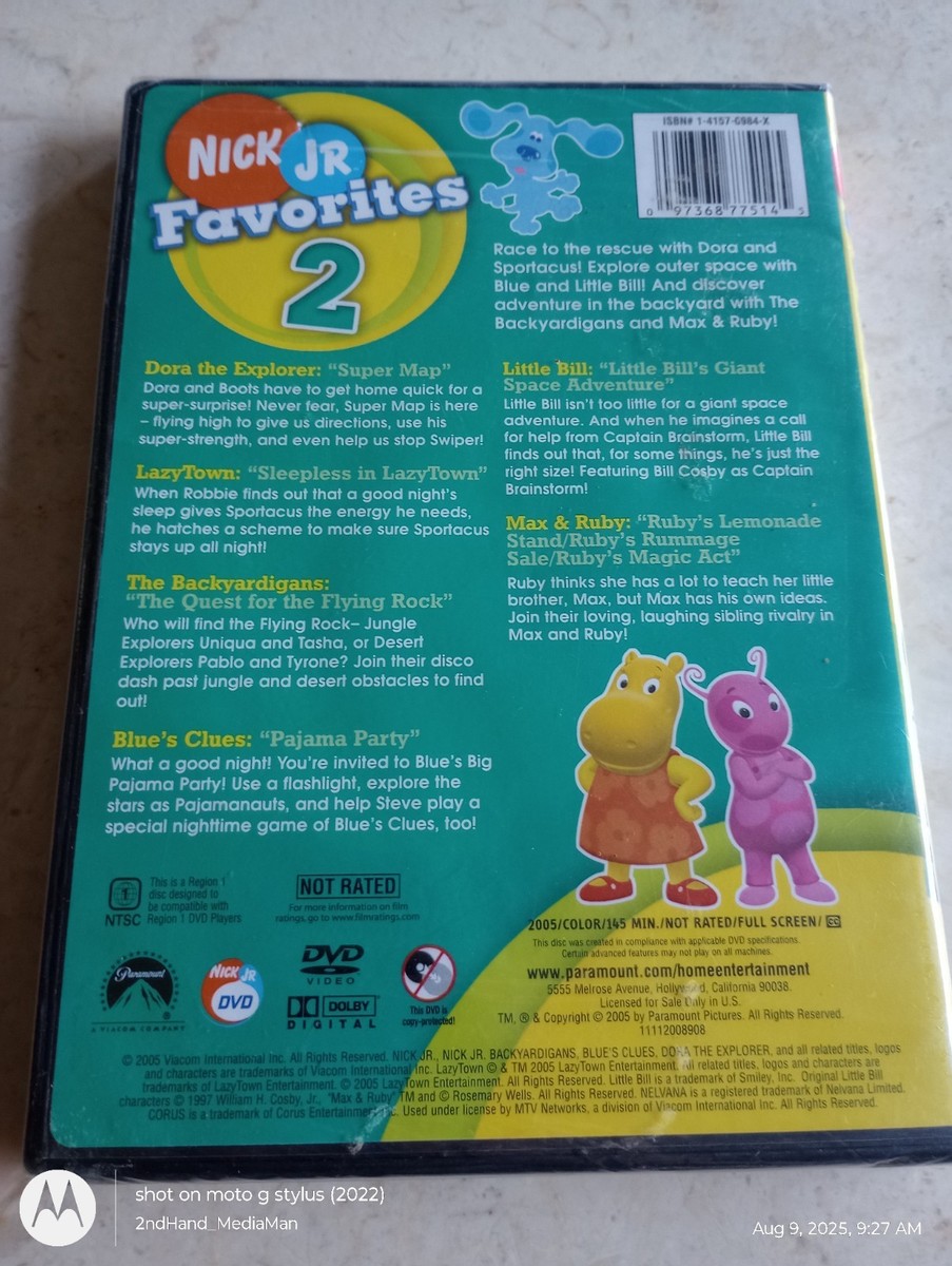 NEW 2005 NICK JR FAVORITES #2 DVD:LAZYTOWN BLUES CLUES DORA