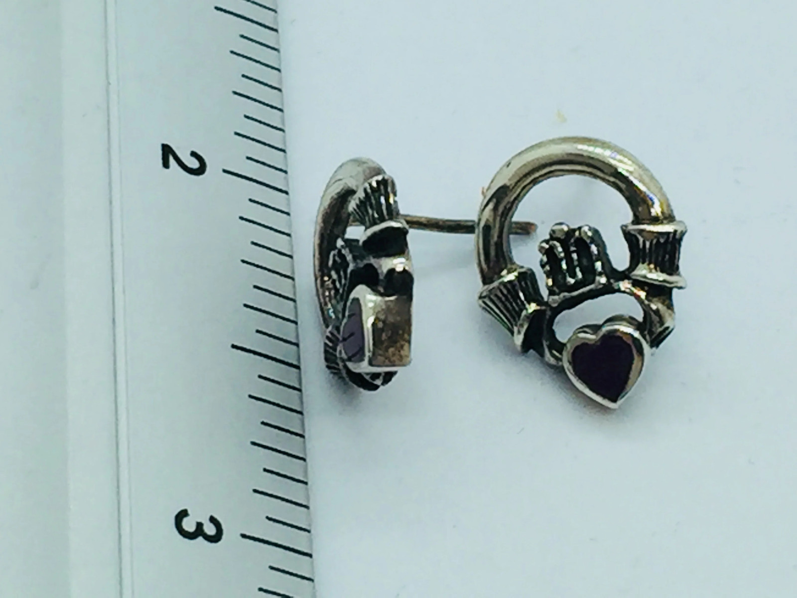 Solid Sterling Silver Celtic Design Post Earrings - image 4