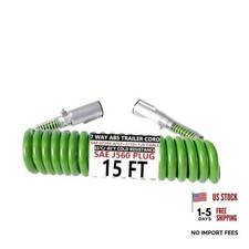 7 Way Coiled Trailer Cord 15FT Pigtail Heavy Duty Electric 15FT Spring Wire