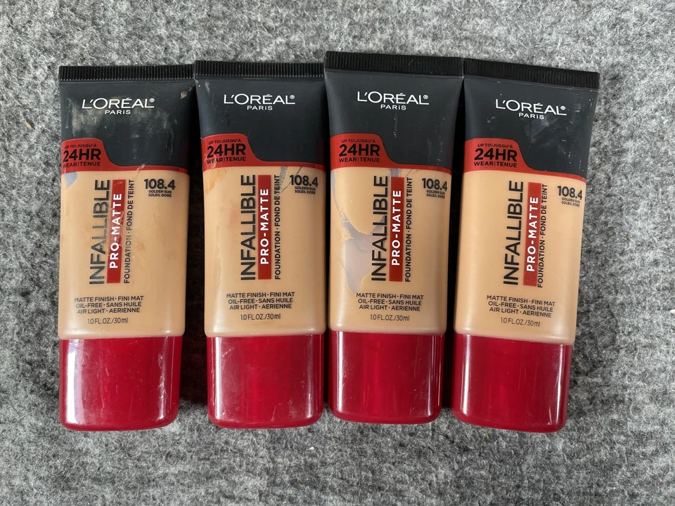 L'Oreal Paris Infallible Pro-Matte Foundation 108.4 Golden 1oz 30ml 4-Pack 24HR - Image 2 of 4