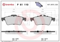 Brembo P 61 110 Bremsbelagsatz, Scheibenbremse For CitroËN (DF-PSA) Fengshen PEU