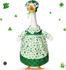 St Patrick'S Day Shamrock Goose Outfit Lawn Porch Goose Clothes for 17" St Patri
