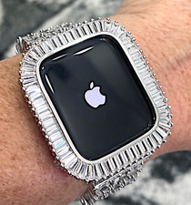 Series 40-49mm 14k White gold lab diamond Apple Watch case Apple Watch cover
