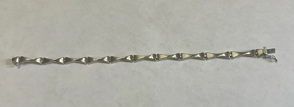 "Brazalete de eslabones de lujo de oro blanco de 14k de 5 mm de 7,25"" de largo 6,2 gramos de Aurafin" Foto 3 de 4