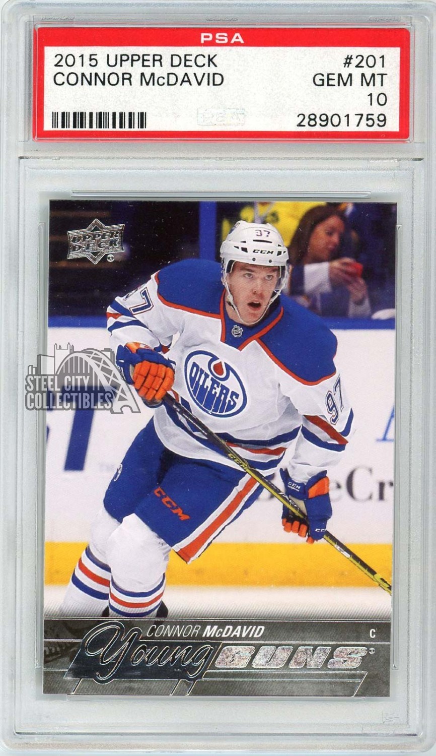 Connor McDavid 2015-16 Upper Deck Series 1 Young Guns Rookie Card #201 PSA 10