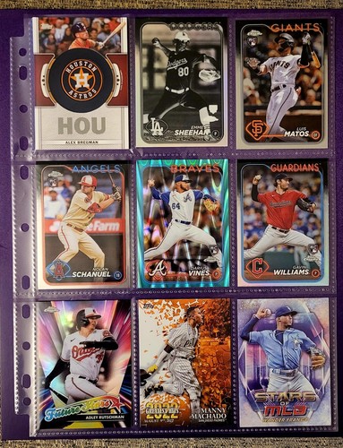 9 Baseballkarten (mit Rookie Karten)