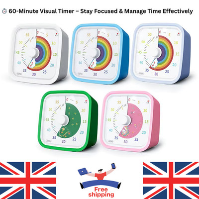 60 Minuten visueller Timer Kinder Klassenzimmer Arbeitszimmer Countdown Uhr leise Pomodoro