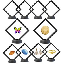 3D Floating Display Case, 10Pcs Challenge Coin Display Transparent PE Film wi...