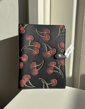 Coach Notebook With Cherry Print Gold/Black Multi CDB79