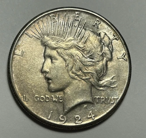 1924 S  PEACE DOLLAR AU