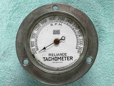 Reliance Engine Tachometer Antique Speed Race Model T A Nickel Brass Large Reliance Engine Tachometer Antique Speed Race Model T A Nickel Brass Large