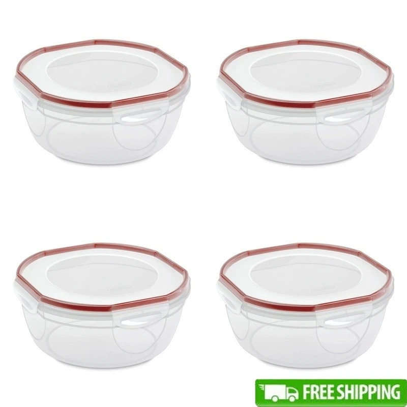 Airtight Watertight 4.7Qt Stackable Food Storage Bowl Microwave Safe Containers