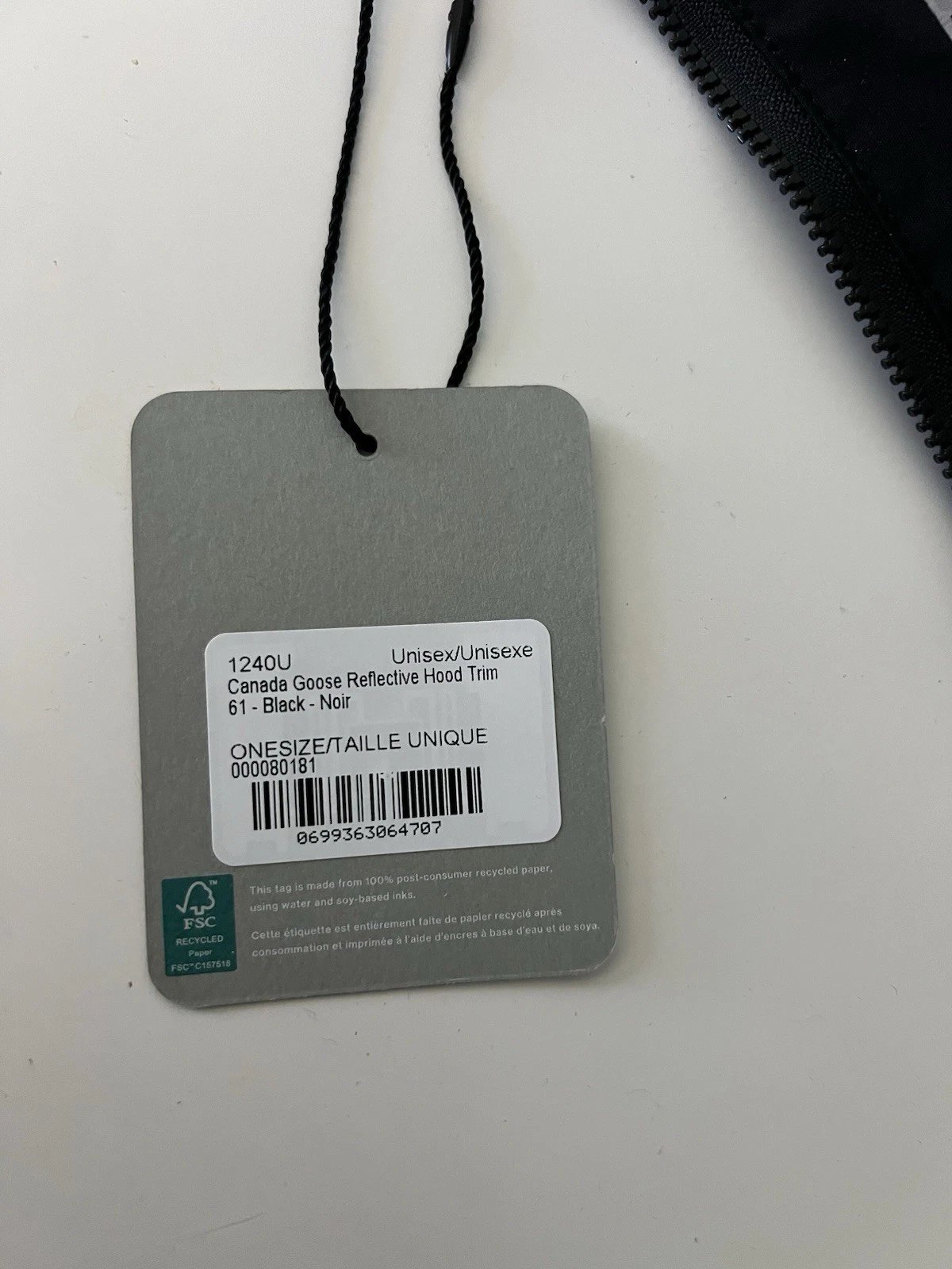 Canada Goose Nero Riflettente Cappuccio Bordo 19 5" Nuovo con etichette