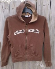 Aeropostale Hoodie Womens M Brown Athletic Y2K Style Aero Athletic 1987