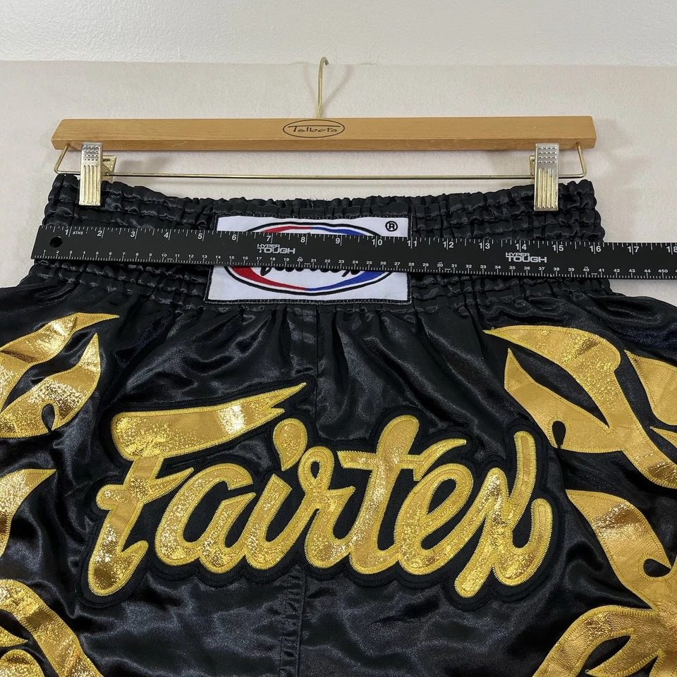 Fairtex "ETERNAL GOLD" Muay Thai Kickboxing Shorts Size Large Black/Gold - Image 4 of 4