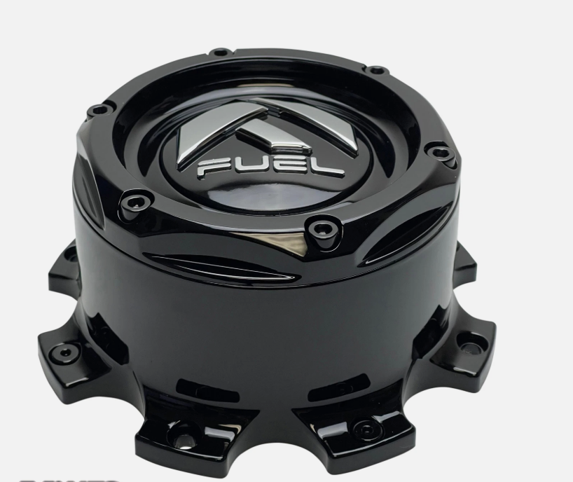 4 x Fuel Off-Road Gloss Black Wheel Center Cap w/ Chrome Logo 1004 ...