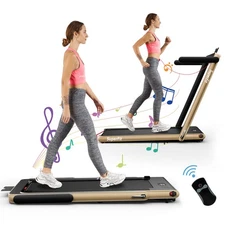 SuperFit 2.25HP 2 in 1 Folding Treadmill W/ Speaker Remote Control APP