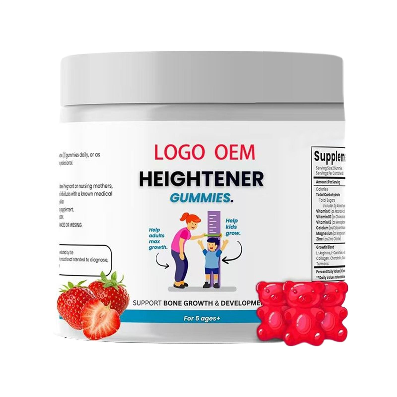 Heightener Rubberes - Integratore naturale per la crescita in altezza per bambini, adolescenti