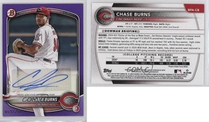 2025 Bowman Paper Prospect Retail Auto Purple /250 Chase Burns #BPA-CB Auto